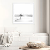Shop Surfer On The Sand (Square) Photo Art Print a coastal themed photography wall art print from The Print Emporium wall artwork collection - Buy Australian made fine art poster and framed prints for the home and your interior decor, TPE-1071-AP