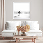 Shop Surfer On The Sand (Square) Photo Art Print a coastal themed photography wall art print from The Print Emporium wall artwork collection - Buy Australian made fine art poster and framed prints for the home and your interior decor, TPE-1071-AP