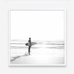 Shop Surfer On The Sand (Square) Photo Art Print a coastal themed photography wall art print from The Print Emporium wall artwork collection - Buy Australian made fine art poster and framed prints for the home and your interior decor, TPE-1071-AP
