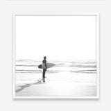Shop Surfer On The Sand (Square) Photo Art Print a coastal themed photography wall art print from The Print Emporium wall artwork collection - Buy Australian made fine art poster and framed prints for the home and your interior decor, TPE-1071-AP