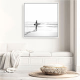 Shop Surfer On The Sand (Square) Photo Canvas a coastal themed photography framed stretched canvas print from The Print Emporium wall artwork collection - Buy Australian made prints for the home and your interior decor space, TPE-1071-CA-40X40-NF