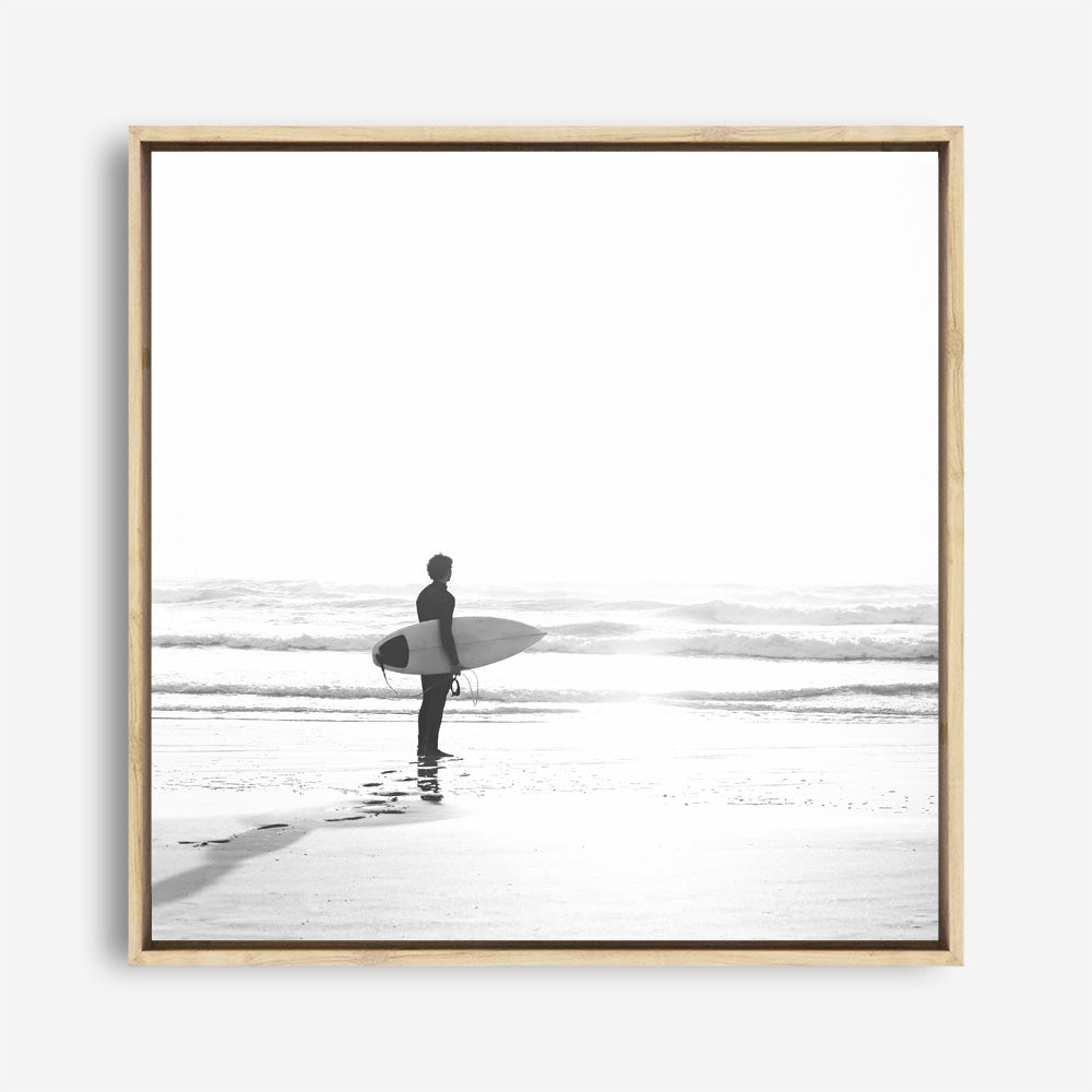 Shop Surfer On The Sand (Square) Photo Canvas a coastal themed photography framed stretched canvas print from The Print Emporium wall artwork collection - Buy Australian made prints for the home and your interior decor space, TPE-1071-CA-40X40-NF