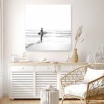Shop Surfer On The Sand (Square) Photo Canvas a coastal themed photography framed stretched canvas print from The Print Emporium wall artwork collection - Buy Australian made prints for the home and your interior decor space, TPE-1071-CA-40X40-NF