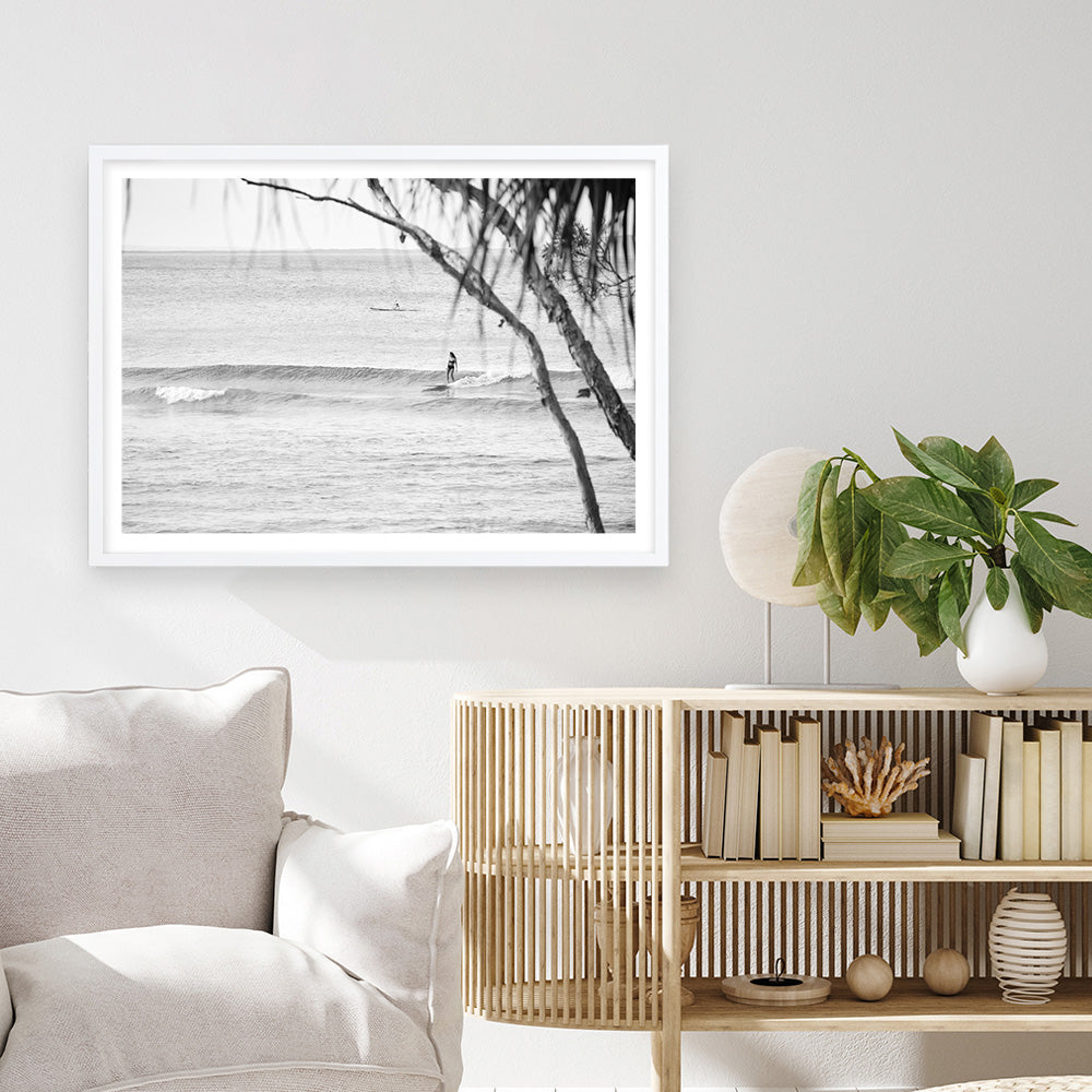 Shop Surfing At Noosa Photo Art Print a coastal themed photography wall art print from The Print Emporium wall artwork collection - Buy Australian made fine art poster and framed prints for the home and your interior decor, TPE-1228-AP