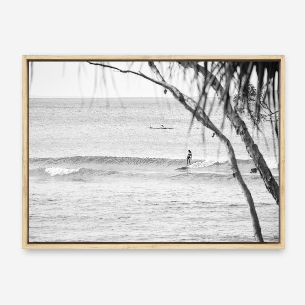 Shop Surfing At Noosa Photo Canvas Print a coastal themed photography framed stretched canvas print from The Print Emporium wall artwork collection - Buy Australian made prints for the home and your interior decor space, TPE-1228-CA-35X46-NF