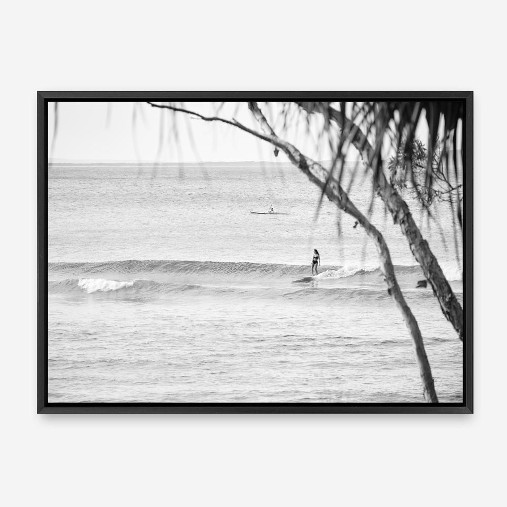 Shop Surfing At Noosa Photo Canvas Print a coastal themed photography framed stretched canvas print from The Print Emporium wall artwork collection - Buy Australian made prints for the home and your interior decor space, TPE-1228-CA-35X46-NF