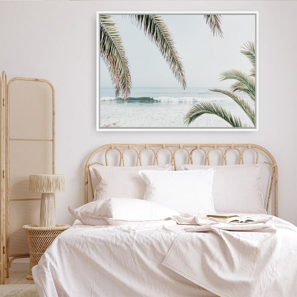 Shop Swaying Palms Photo Canvas Print a coastal themed photography framed stretched canvas print from The Print Emporium wall artwork collection - Buy Australian made prints for the home and your interior decor space, TPE-1196-CA-35X46-NF