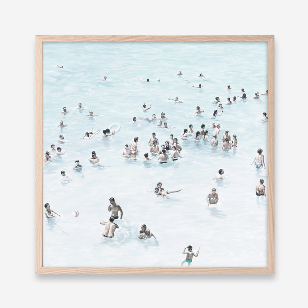 Shop Swimmers (Square) Art Print a coastal themed painted wall art print from The Print Emporium wall artwork collection - Buy Australian made fine art painting style poster and framed prints for the home and your interior decor room, TPE-319-AP