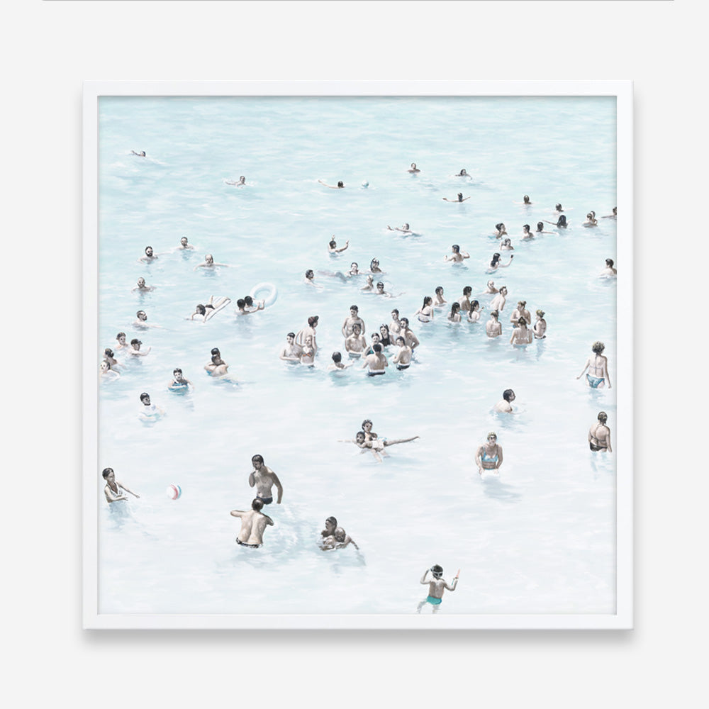 Shop Swimmers (Square) Art Print a coastal themed painted wall art print from The Print Emporium wall artwork collection - Buy Australian made fine art painting style poster and framed prints for the home and your interior decor room, TPE-319-AP
