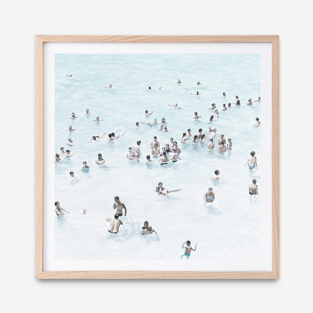 Shop Swimmers (Square) Art Print a coastal themed painted wall art print from The Print Emporium wall artwork collection - Buy Australian made fine art painting style poster and framed prints for the home and your interior decor room, TPE-319-AP