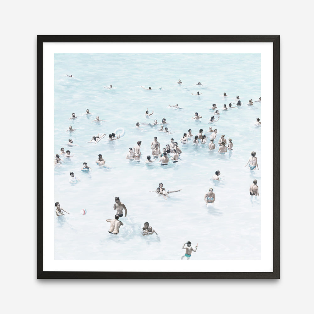 Shop Swimmers (Square) Art Print a coastal themed painted wall art print from The Print Emporium wall artwork collection - Buy Australian made fine art painting style poster and framed prints for the home and your interior decor room, TPE-319-AP