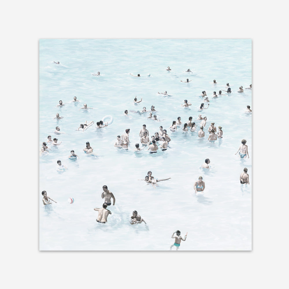 Shop Swimmers (Square) Art Print a coastal themed painted wall art print from The Print Emporium wall artwork collection - Buy Australian made fine art painting style poster and framed prints for the home and your interior decor room, TPE-319-AP