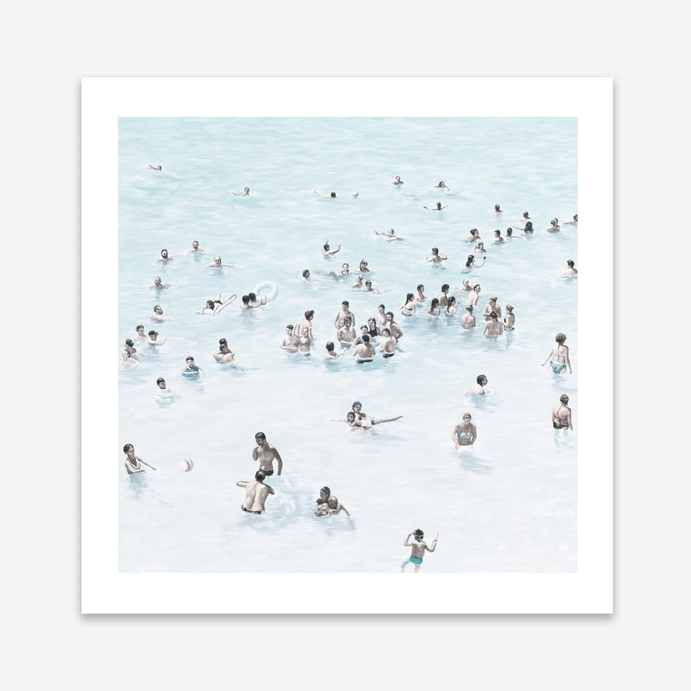 Shop Swimmers (Square) Art Print a coastal themed painted wall art print from The Print Emporium wall artwork collection - Buy Australian made fine art painting style poster and framed prints for the home and your interior decor room, TPE-319-AP