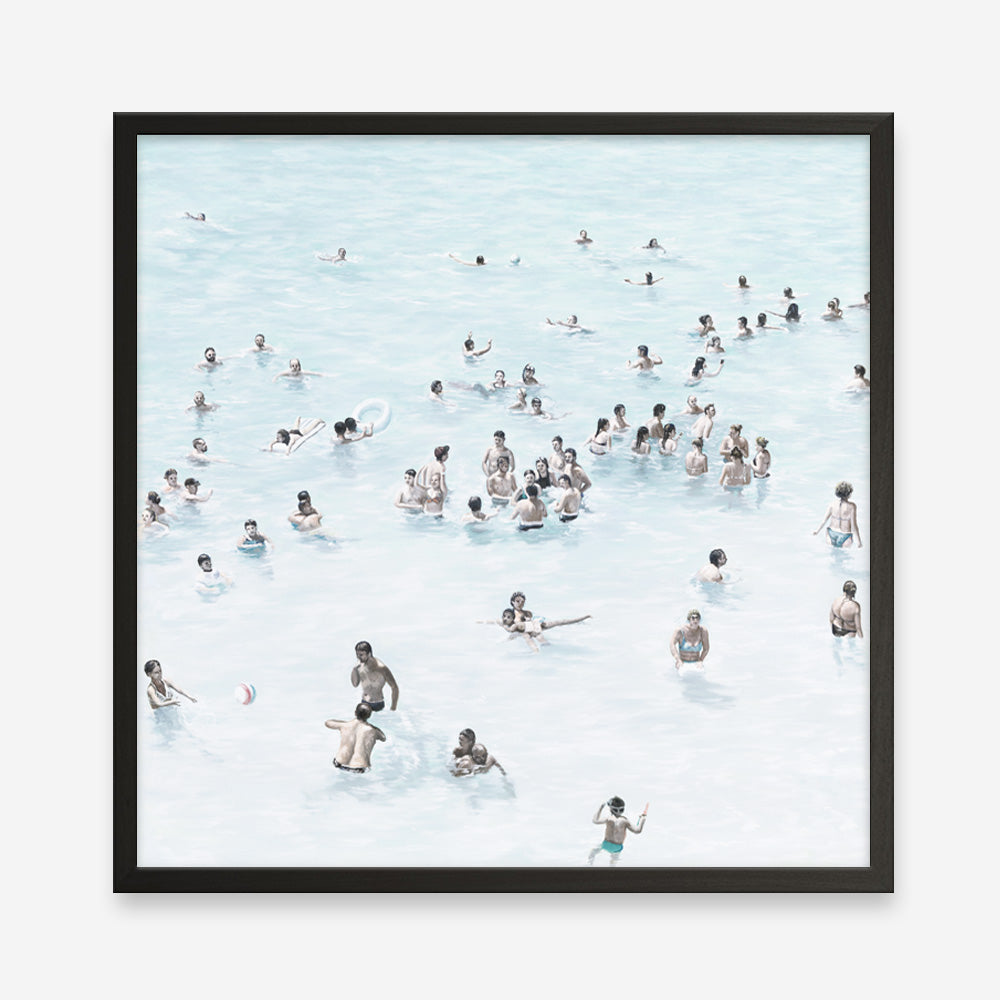 Shop Swimmers (Square) Art Print a coastal themed painted wall art print from The Print Emporium wall artwork collection - Buy Australian made fine art painting style poster and framed prints for the home and your interior decor room, TPE-319-AP