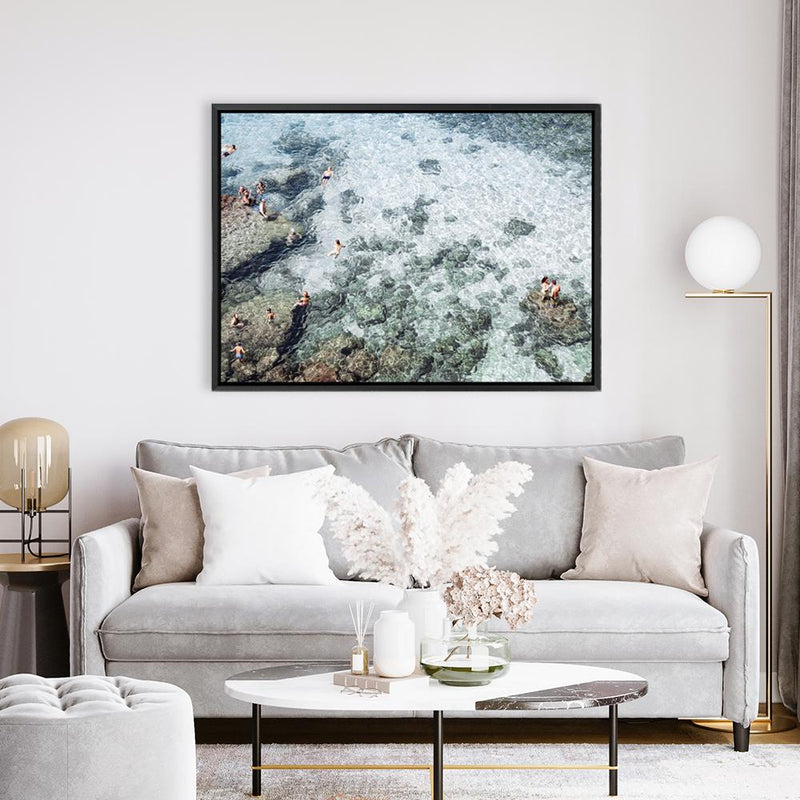 Shop Swimming in Puglia Photo Canvas Print a coastal themed photography framed stretched canvas print from The Print Emporium wall artwork collection - Buy Australian made prints for the home and your interior decor space, TPE-1222-CA-35X46-NF