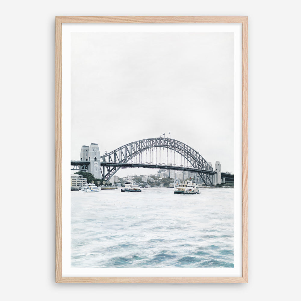 Shop Sydney Harbour Bridge Art Print a coastal themed painted wall art print from The Print Emporium wall artwork collection - Buy Australian made fine art painting style poster and framed prints for the home and your interior decor room, TPE-755-AP
