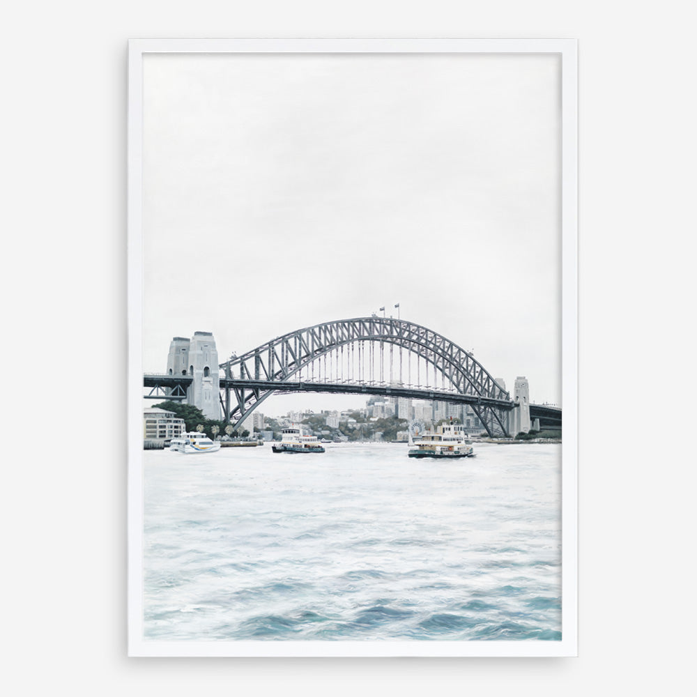 Shop Sydney Harbour Bridge Art Print a coastal themed painted wall art print from The Print Emporium wall artwork collection - Buy Australian made fine art painting style poster and framed prints for the home and your interior decor room, TPE-755-AP