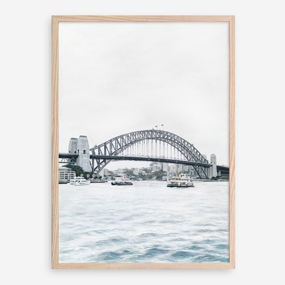 Shop Sydney Harbour Bridge Art Print a coastal themed painted wall art print from The Print Emporium wall artwork collection - Buy Australian made fine art painting style poster and framed prints for the home and your interior decor room, TPE-755-AP