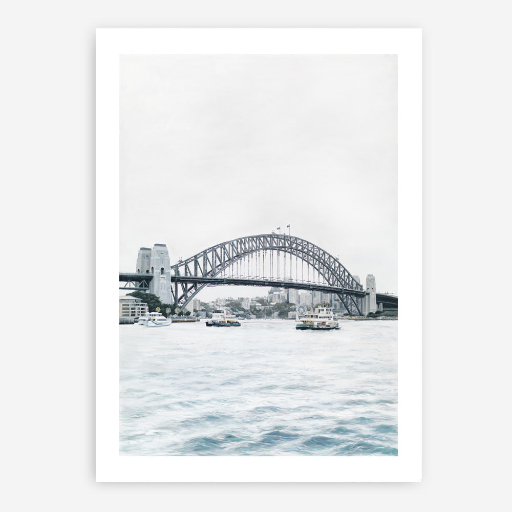 Shop Sydney Harbour Bridge Art Print a coastal themed painted wall art print from The Print Emporium wall artwork collection - Buy Australian made fine art painting style poster and framed prints for the home and your interior decor room, TPE-755-AP