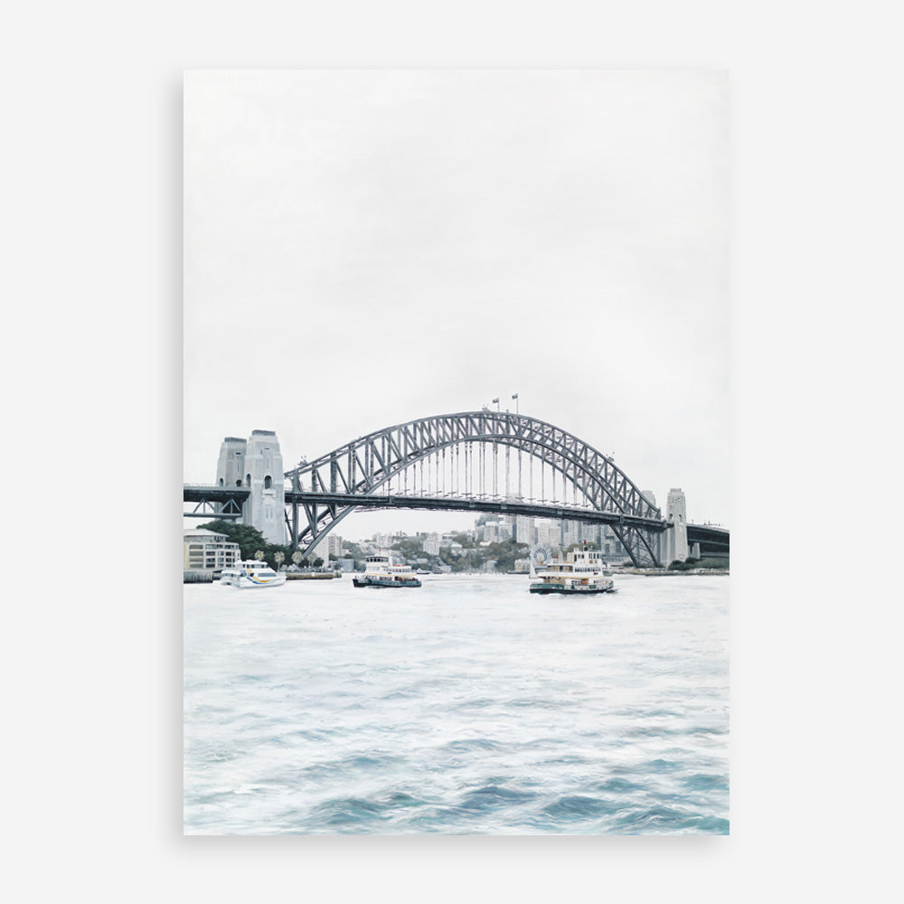 Shop Sydney Harbour Bridge Art Print a coastal themed painted wall art print from The Print Emporium wall artwork collection - Buy Australian made fine art painting style poster and framed prints for the home and your interior decor room, TPE-755-AP