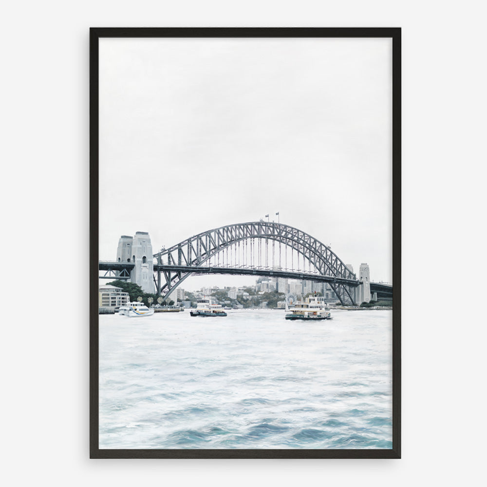 Shop Sydney Harbour Bridge Art Print a coastal themed painted wall art print from The Print Emporium wall artwork collection - Buy Australian made fine art painting style poster and framed prints for the home and your interior decor room, TPE-755-AP