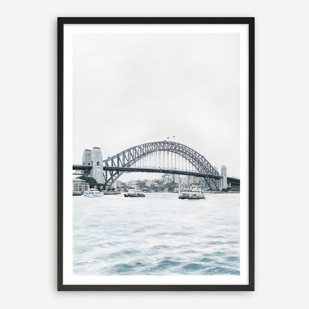 Shop Sydney Harbour Bridge Art Print a coastal themed painted wall art print from The Print Emporium wall artwork collection - Buy Australian made fine art painting style poster and framed prints for the home and your interior decor room, TPE-755-AP