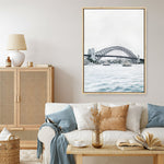 Shop Sydney Harbour Bridge Canvas Print a coastal themed painted framed canvas wall art print from The Print Emporium artwork collection - Buy Australian made fine art painting style stretched canvas prints for the home and your interior decor space, TPE-755-CA-35X46-NF