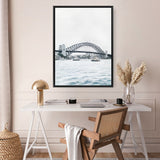 Shop Sydney Harbour Bridge Canvas Print a coastal themed painted framed canvas wall art print from The Print Emporium artwork collection - Buy Australian made fine art painting style stretched canvas prints for the home and your interior decor space, TPE-755-CA-35X46-NF