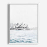 Shop Sydney Opera House Canvas Print a coastal themed painted framed canvas wall art print from The Print Emporium artwork collection - Buy Australian made fine art painting style stretched canvas prints for the home and your interior decor space, TPE-754-CA-35X46-NF