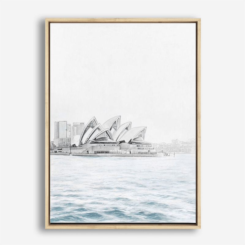Shop Sydney Opera House Canvas Print a coastal themed painted framed canvas wall art print from The Print Emporium artwork collection - Buy Australian made fine art painting style stretched canvas prints for the home and your interior decor space, TPE-754-CA-35X46-NF