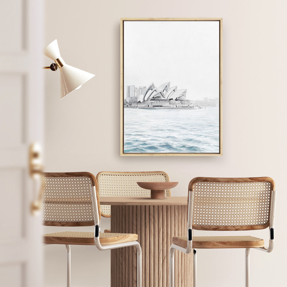 Shop Sydney Opera House Canvas Print a coastal themed painted framed canvas wall art print from The Print Emporium artwork collection - Buy Australian made fine art painting style stretched canvas prints for the home and your interior decor space, TPE-754-CA-35X46-NF