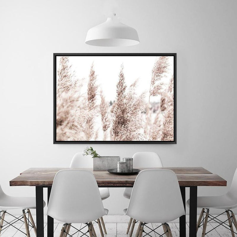 Shop Tall Pampas Grass Photo Canvas Print a coastal themed photography framed stretched canvas print from The Print Emporium wall artwork collection - Buy Australian made prints for the home and your interior decor space, TPE-914-CA-35X46-NF
