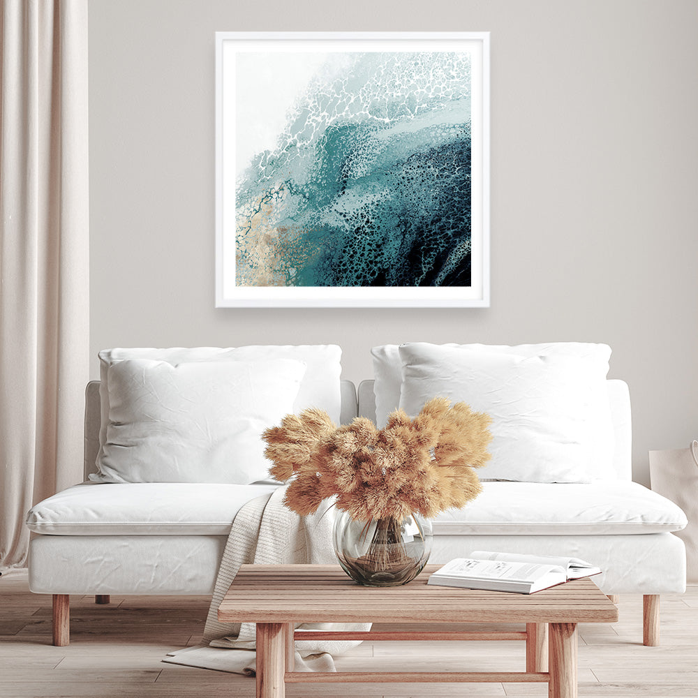 Shop Teal Aisa Teal Version (Square) Art Print a painted abstract themed wall art print from The Print Emporium wall artwork collection - Buy Australian made fine art painting style poster and framed prints for the home and your interior decor room, TPE-PC-HB007-AP