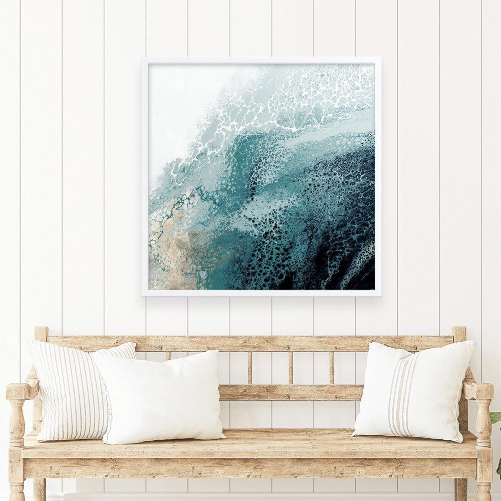 Shop Teal Aisa Teal Version (Square) Art Print a painted abstract themed wall art print from The Print Emporium wall artwork collection - Buy Australian made fine art painting style poster and framed prints for the home and your interior decor room, TPE-PC-HB007-AP