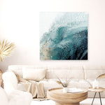 Shop Teal Aisa Teal Version (Square) Canvas Print a painted abstract themed framed canvas wall art print from The Print Emporium artwork collection - Buy Australian made fine art painting style stretched canvas prints for the home and your interior decor space, TPE-PC-HB007-CA-40X40-NF
