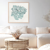 Shop Teal Coral I (Square) Art Print a painted style wall art print from The Print Emporium wall artwork collection - Buy Australian made fine art painting style poster and framed prints for the home and your interior decor room, TPE-PC-WL427-AP