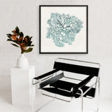 Shop Teal Coral I (Square) Art Print a painted style wall art print from The Print Emporium wall artwork collection - Buy Australian made fine art painting style poster and framed prints for the home and your interior decor room, TPE-PC-WL427-AP