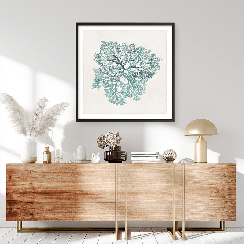 Shop Teal Coral I (Square) Art Print a painted style wall art print from The Print Emporium wall artwork collection - Buy Australian made fine art painting style poster and framed prints for the home and your interior decor room, TPE-PC-WL427-AP