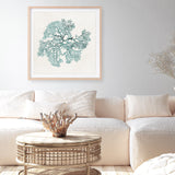 Shop Teal Coral II (Square) Art Print a painted style wall art print from The Print Emporium wall artwork collection - Buy Australian made fine art painting style poster and framed prints for the home and your interior decor room, TPE-PC-WL428-AP