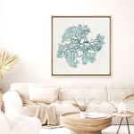 Shop Teal Coral II (Square) Canvas Print a painted style framed canvas wall art print from The Print Emporium artwork collection - Buy Australian made fine art painting style stretched canvas prints for the home and your interior decor space, TPE-PC-WL428-CA-40X40-NF