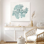 Shop Teal Coral II (Square) Canvas Print a painted style framed canvas wall art print from The Print Emporium artwork collection - Buy Australian made fine art painting style stretched canvas prints for the home and your interior decor space, TPE-PC-WL428-CA-40X40-NF
