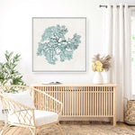 Shop Teal Coral II (Square) Canvas Print a painted style framed canvas wall art print from The Print Emporium artwork collection - Buy Australian made fine art painting style stretched canvas prints for the home and your interior decor space, TPE-PC-WL428-CA-40X40-NF
