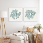 Shop Teal Coral II (Square) Canvas Print a painted style framed canvas wall art print from The Print Emporium artwork collection - Buy Australian made fine art painting style stretched canvas prints for the home and your interior decor space, TPE-PC-WL428-CA-40X40-NF