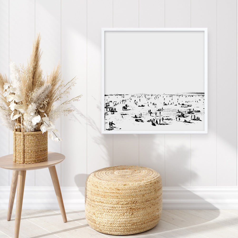 Shop The Beach (Square) Art Print a painted abstract themed wall art print from The Print Emporium wall artwork collection - Buy Australian made fine art painting style poster and framed prints for the home and your interior decor room, TPE-DH-177-AP