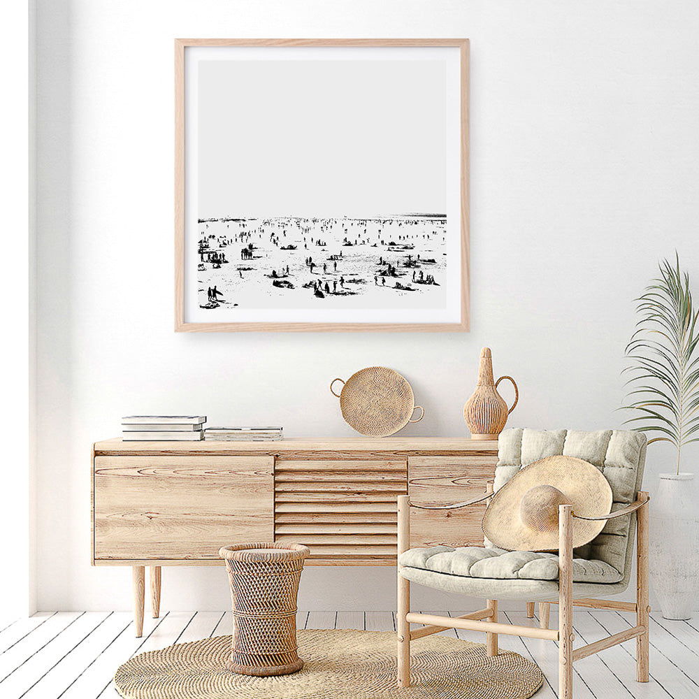Shop The Beach (Square) Art Print a painted abstract themed wall art print from The Print Emporium wall artwork collection - Buy Australian made fine art painting style poster and framed prints for the home and your interior decor room, TPE-DH-177-AP