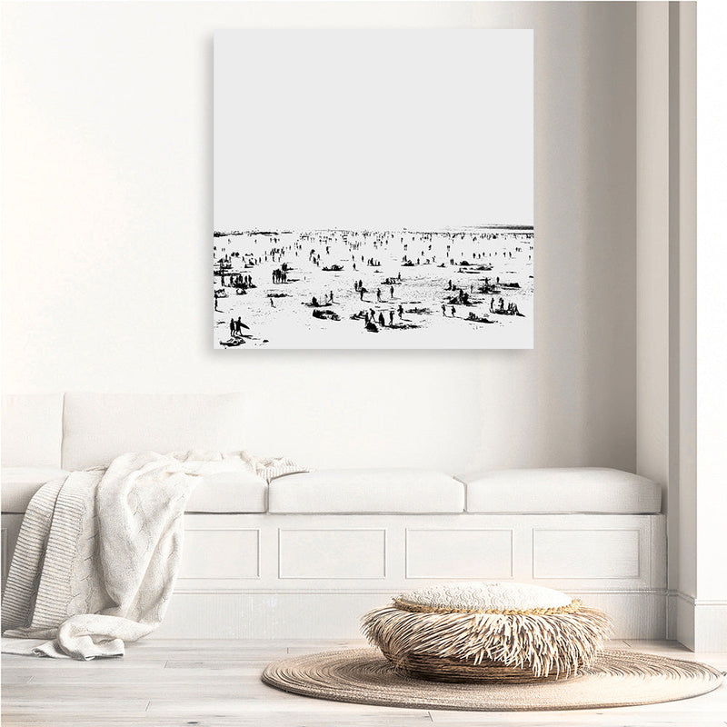 Shop The Beach (Square) Canvas Print a painted abstract themed framed canvas wall art print from The Print Emporium artwork collection - Buy Australian made fine art painting style stretched canvas prints for the home and your interior decor space, TPE-DH-177-CA-40X40-NF