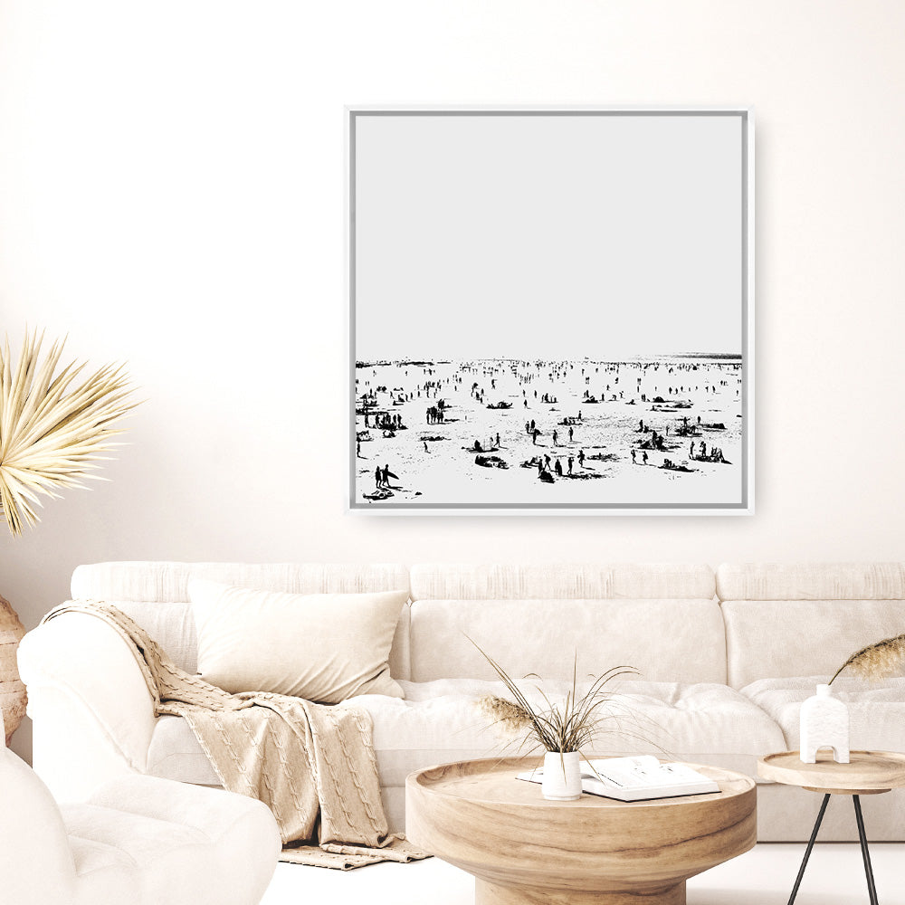 Shop The Beach (Square) Canvas Print a painted abstract themed framed canvas wall art print from The Print Emporium artwork collection - Buy Australian made fine art painting style stretched canvas prints for the home and your interior decor space, TPE-DH-177-CA-40X40-NF