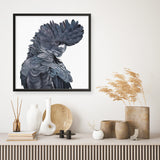 Shop Theo The Black Cockatoo (Square) Art Print a painted bird themed wall art print from The Print Emporium wall artwork collection - Buy Australian made fine art painting style poster and framed prints for the home and your interior decor room, TPE-336-AP
