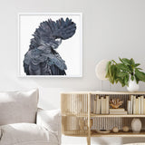 Shop Theo The Black Cockatoo (Square) Art Print a painted bird themed wall art print from The Print Emporium wall artwork collection - Buy Australian made fine art painting style poster and framed prints for the home and your interior decor room, TPE-336-AP