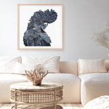 Shop Theo The Black Cockatoo (Square) Art Print a painted bird themed wall art print from The Print Emporium wall artwork collection - Buy Australian made fine art painting style poster and framed prints for the home and your interior decor room, TPE-336-AP